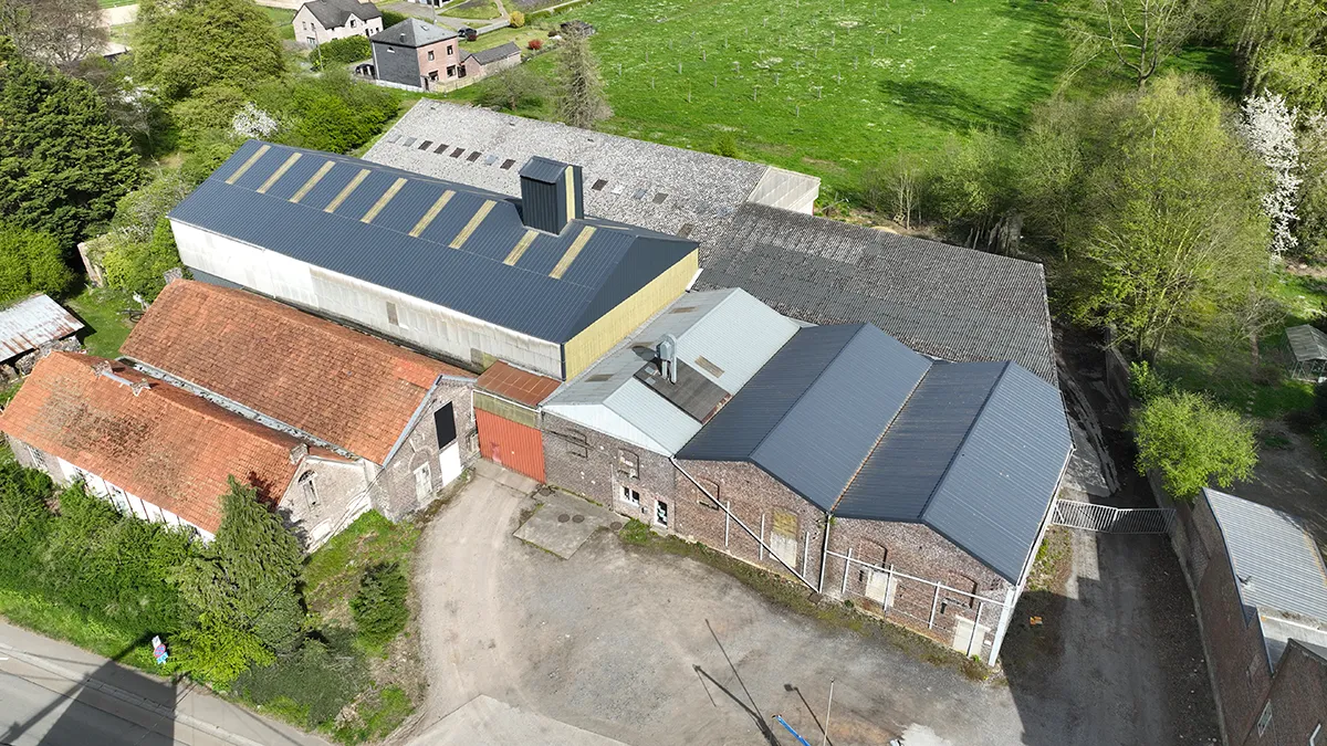 Photo a&eacute;rienne du d&eacute;p&ocirc;t de Braives