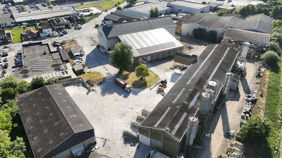 Photo a&eacute;rienne du d&eacute;p&ocirc;t de Waremme